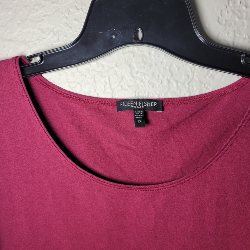 NWOT Eileen Fisher Women's Rayon Lycra Purple Tank Top Sleevless Size 1X - Picture 3 of 8